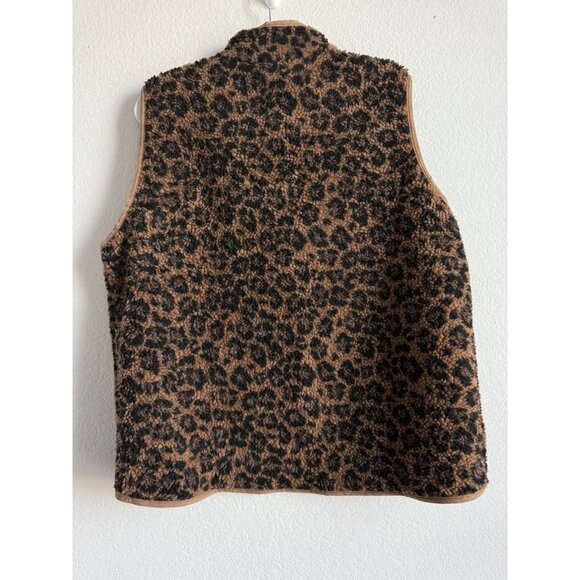 Vanilla Bay Women’s Animal Print‎ Sherpa Sleeveless Full Zip Lined Vest Size 1X - Picture 2 of 9